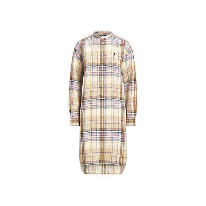 Robe-chemise écossaise en lin - Polo Ralph Lauren