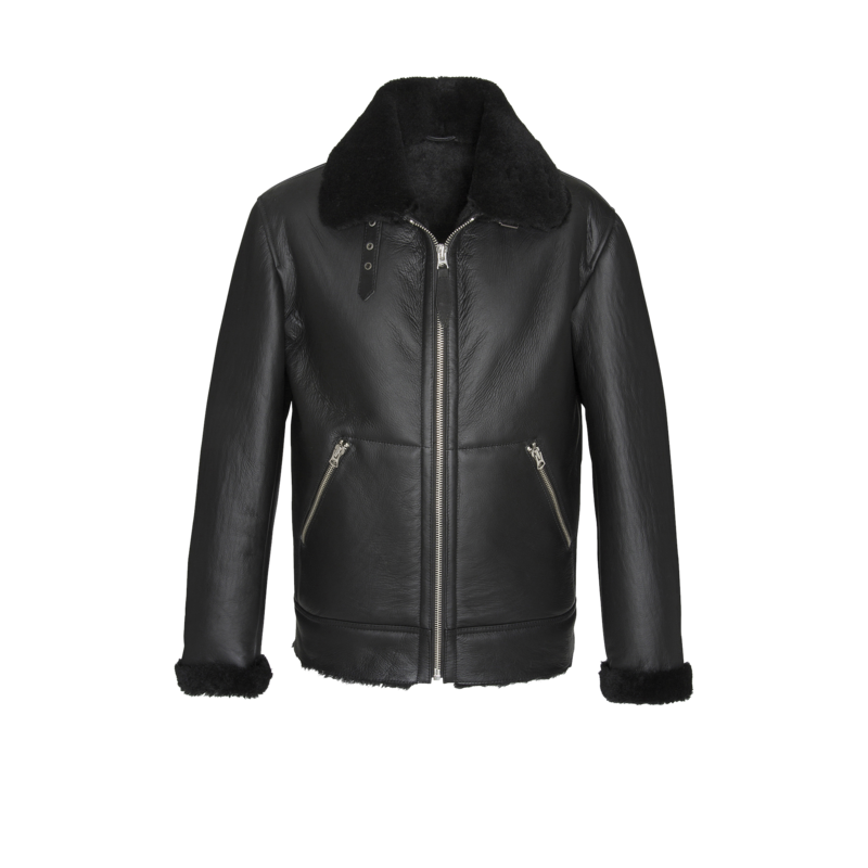 Blouson bombardier en cuir et laine LCB100 - Schott NYC