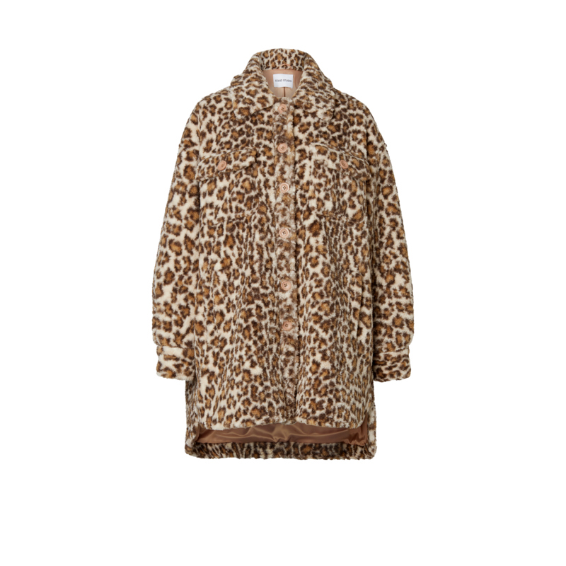 Manteau effet fourrure motif léopard Sabi - Stand Studio