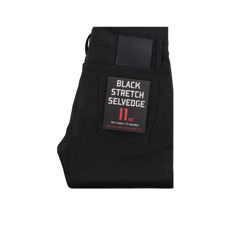 Jean Skinny Solid Black Stretch Selvedge - The Unbranded Brand