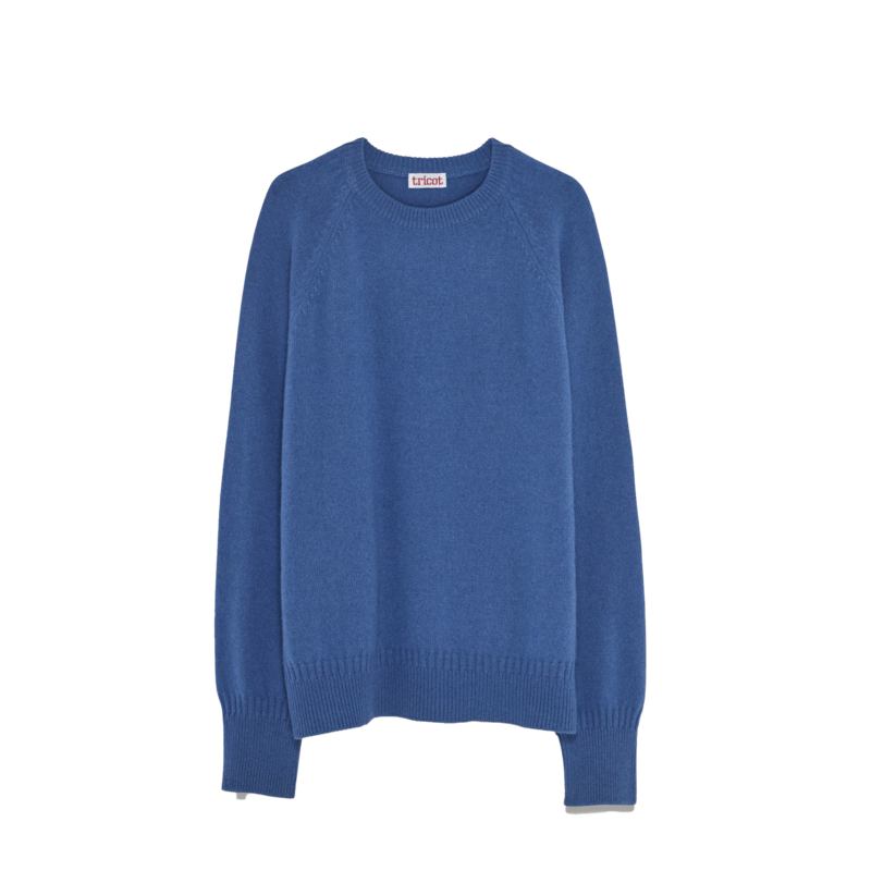 Round neck sweater in recycled cashmere and cotton - Tricot