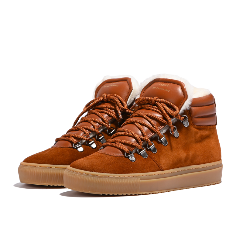 Sneakers montantes en cuir suédé et simili fourrure ZSP2 - Zespa