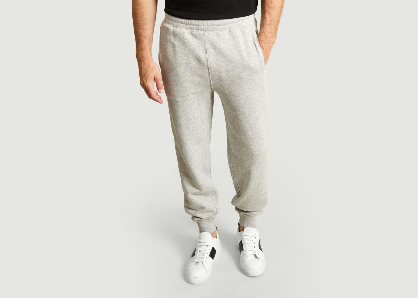 grey lacoste joggers