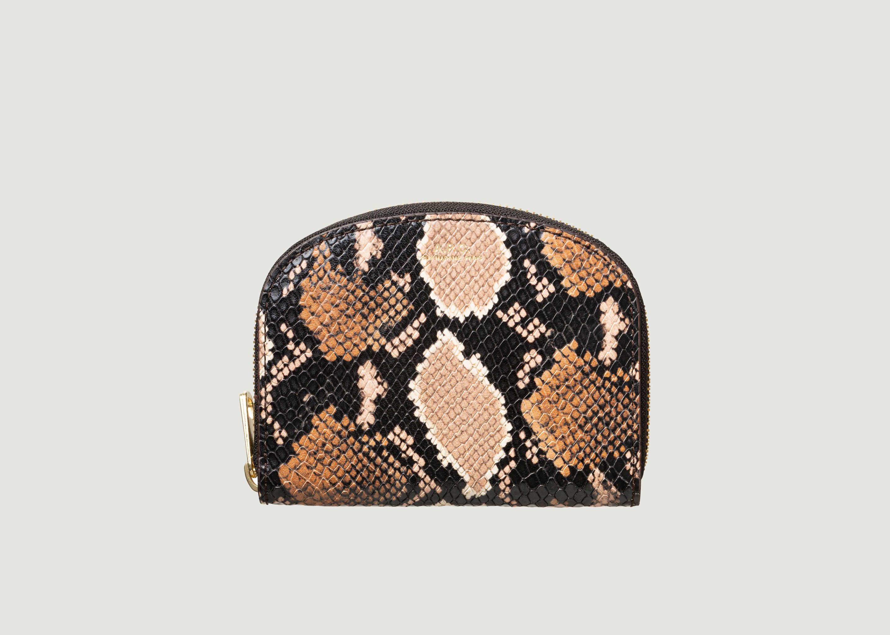 Python Embossed Leather Demi-Lune Compact Wallet - A.P.C.