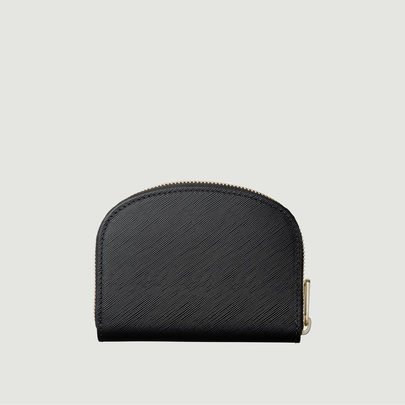 Compact Half Moon Wallet in embossed calf leather - A.P.C.