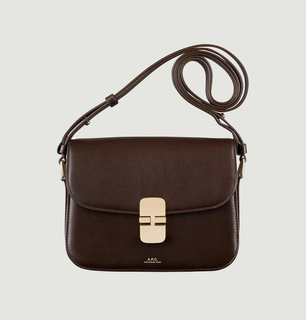 Sac en cuir Grace Small Marron Foncé APC Paris L’Exception