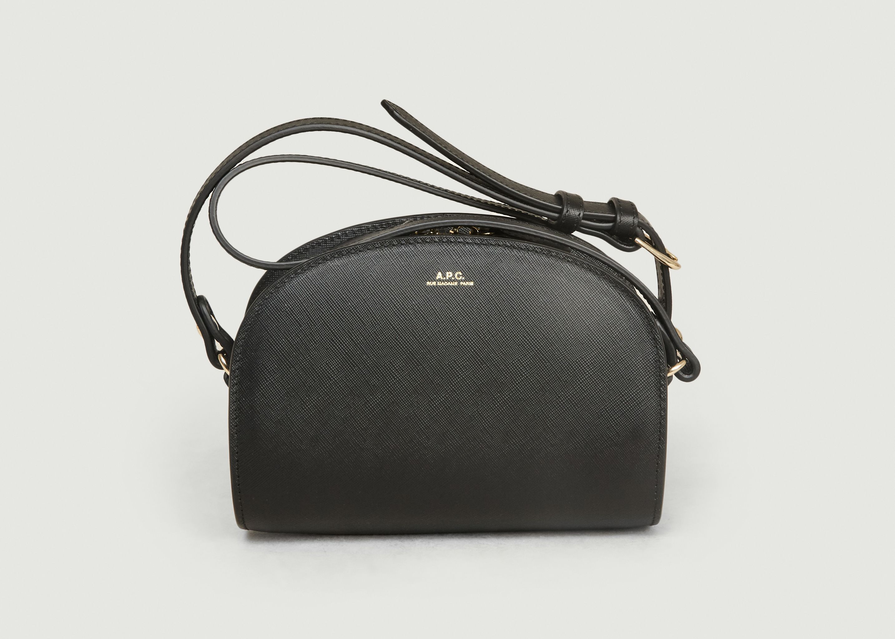 Mini Demi Lune Black Calfskin Bag by A.P.C., THEFLAMEL.COM