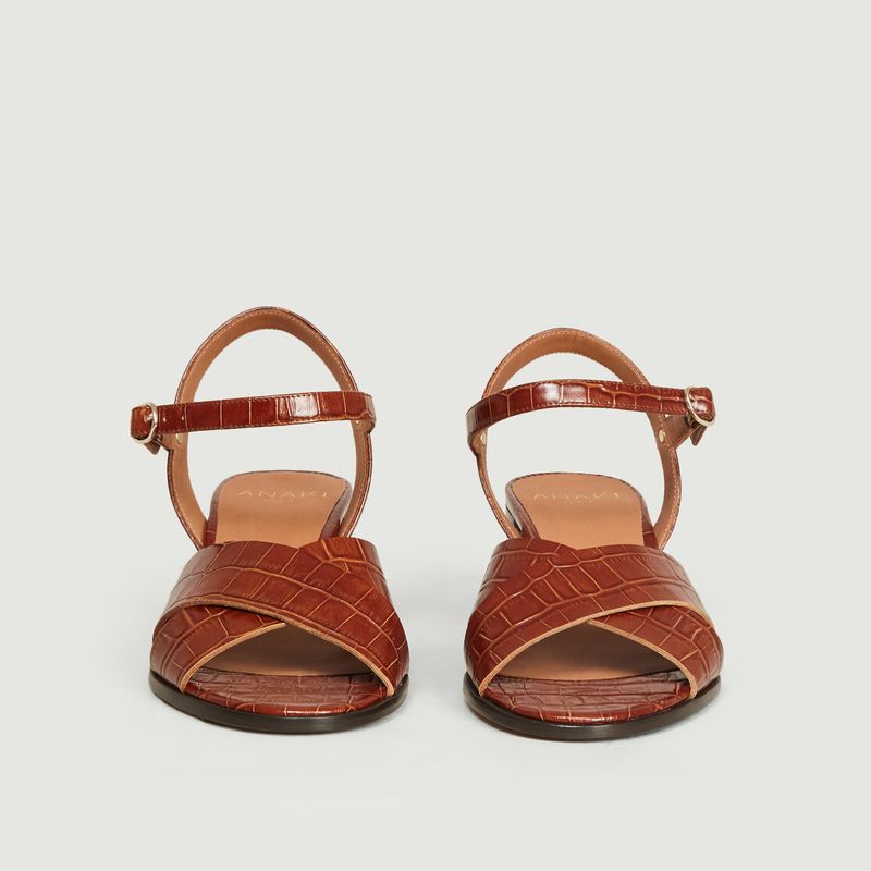 Sandales en cuir imprimé croco Coline - Anaki