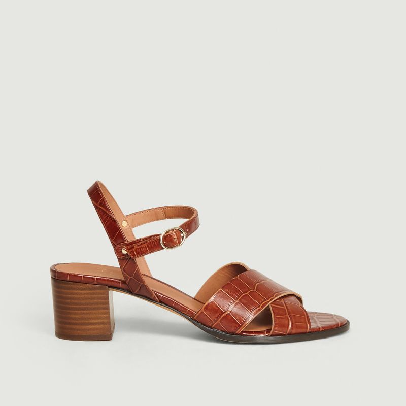 Sandales en cuir imprimé croco Coline - Anaki