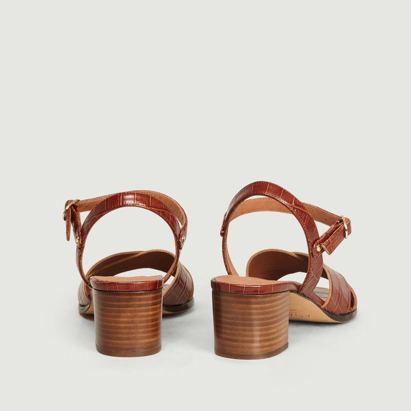 Sandales en cuir imprimé croco Coline - Anaki