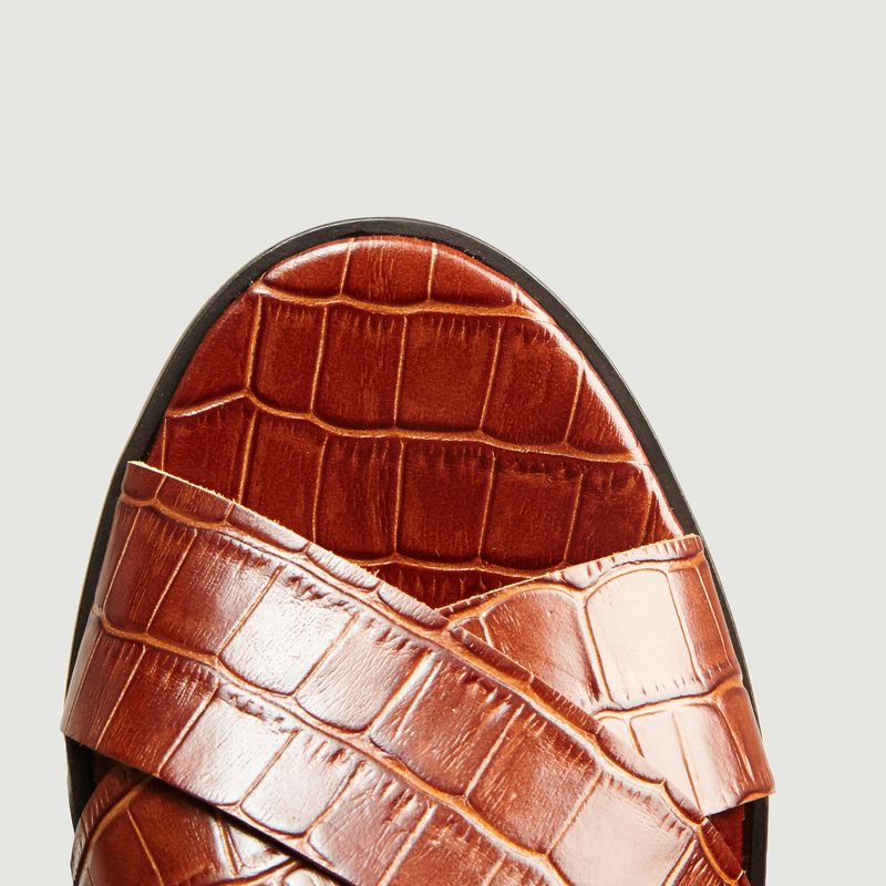 Sandales en cuir imprimé croco Coline - Anaki