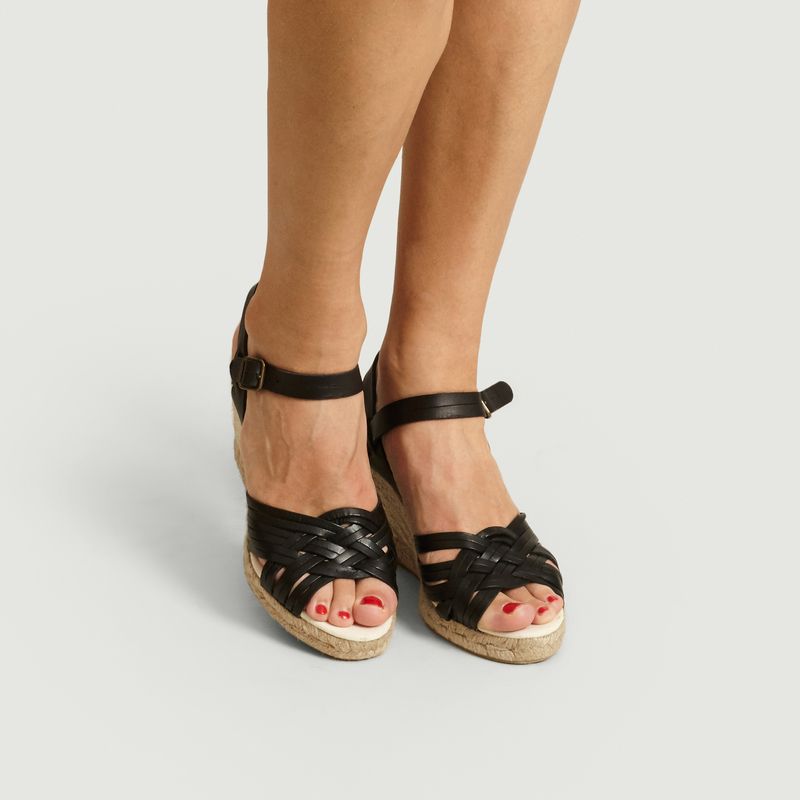 Sandales compensées en cuir et corde Paola - Anaki