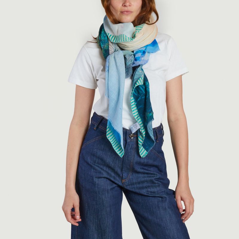 Oahula printed cotton and wool scarf - Becksondergaard