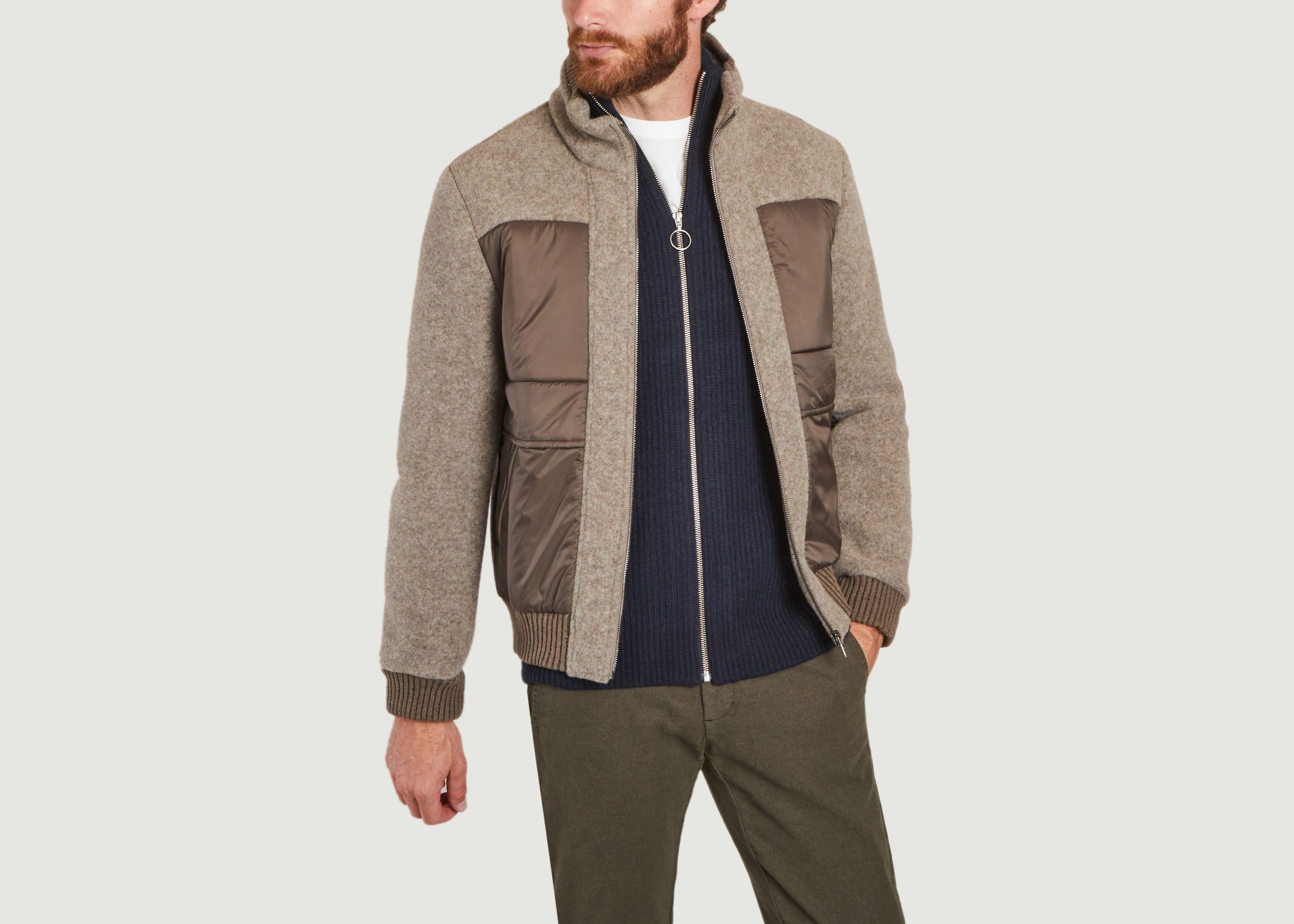 Wool bomber with nylon inserts - Colmar
