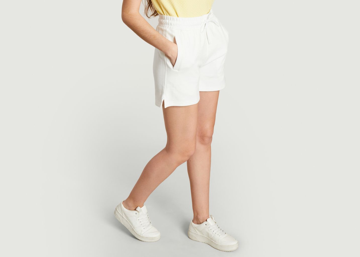 Plain cotton fleece shorts - Colmar
