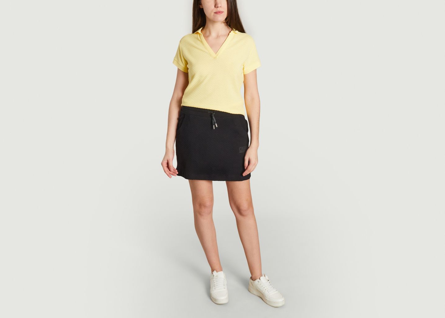 Plain polo shirt in twisted jacquard - Colmar