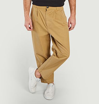 Pantalon à plis en coton