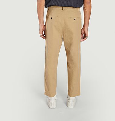 Pantalon à double plis en coton