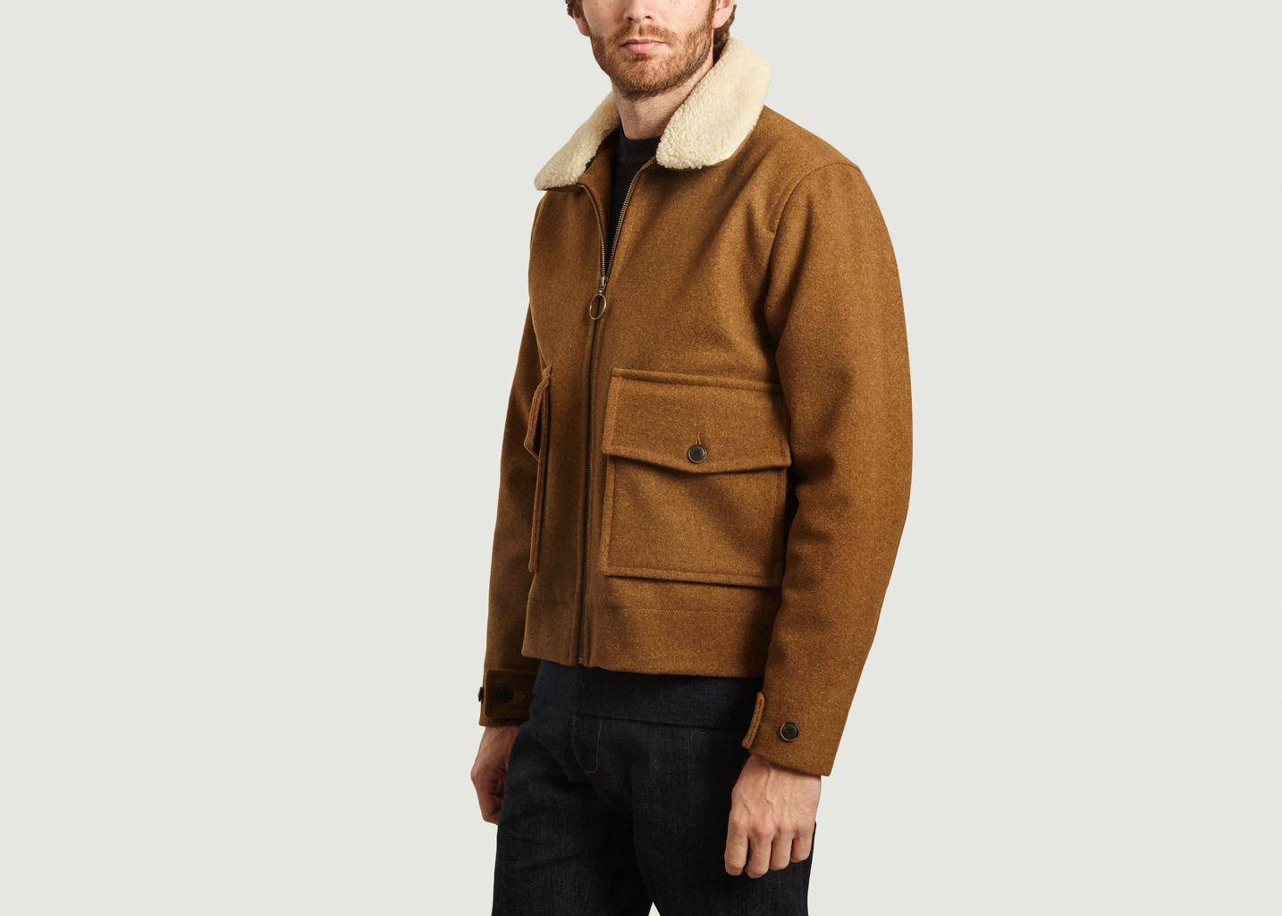 Markus wool jacket with contrasting collar - Outland