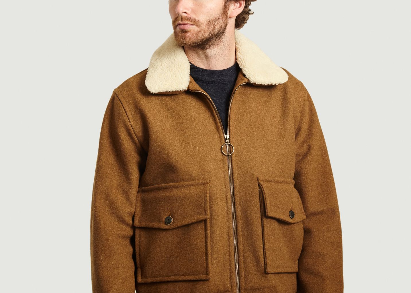 Markus wool jacket with contrasting collar - Outland