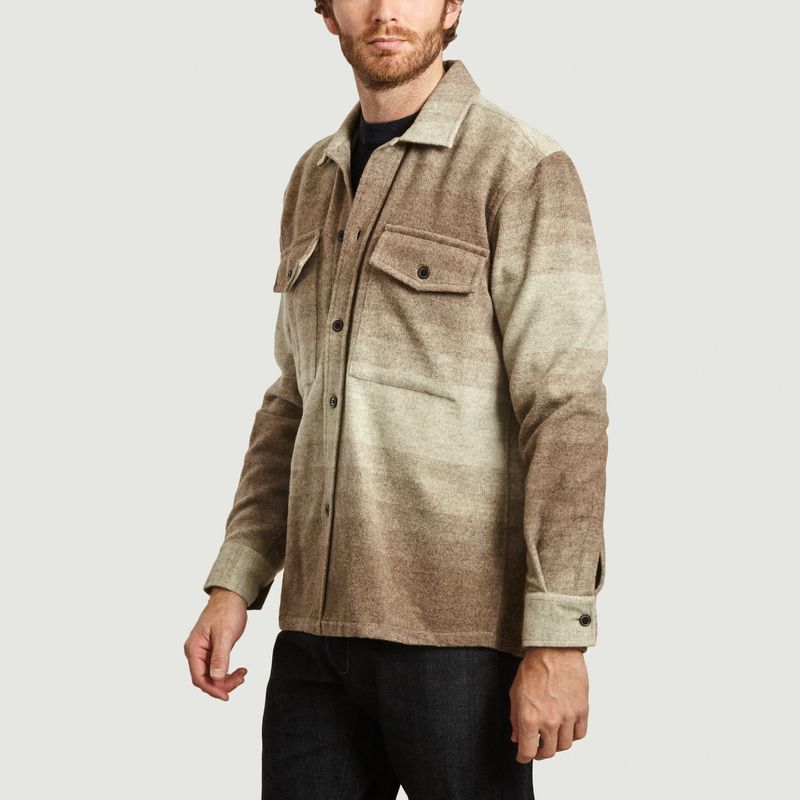 Army striped wool overshirt - Outland