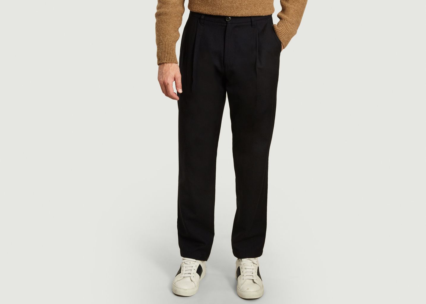 Wool and cotton pleated trousers - Outland
