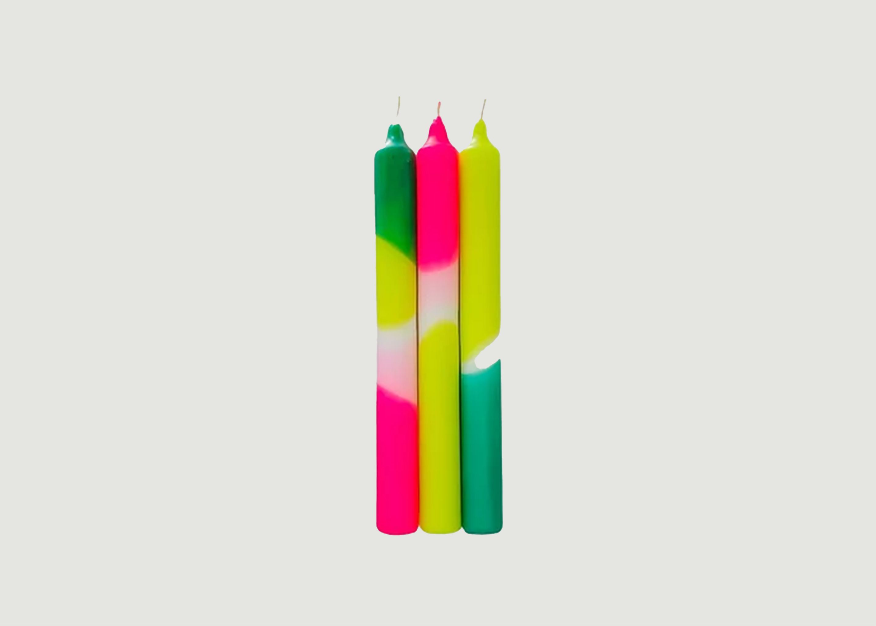 Dip Dye Neon Green Splash Candle - Pink Stories