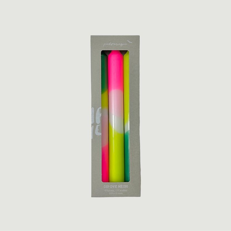Dip Dye Neon Green Splash Candle - Pink Stories