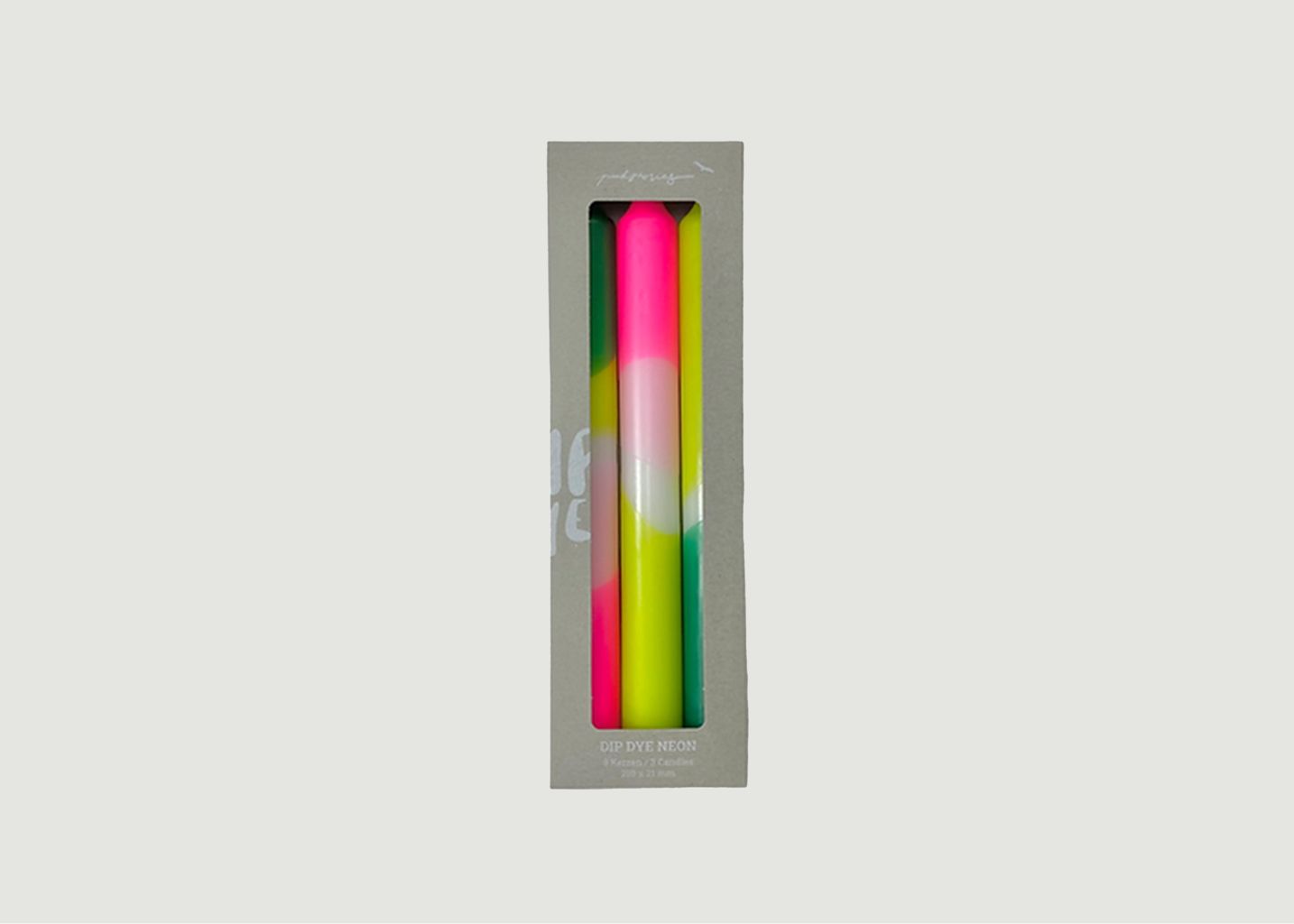 Dip Dye Neon Green Splash Kerze - Pink Stories