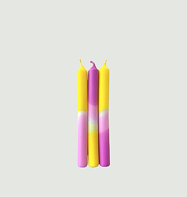 Dip Dye Neon Shocking Pineapple Candle Set