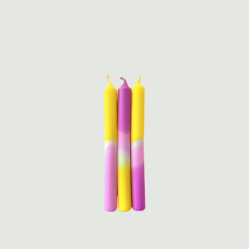 Dip Dye Neon Shocking Pineapple Candle Set - Pink Stories
