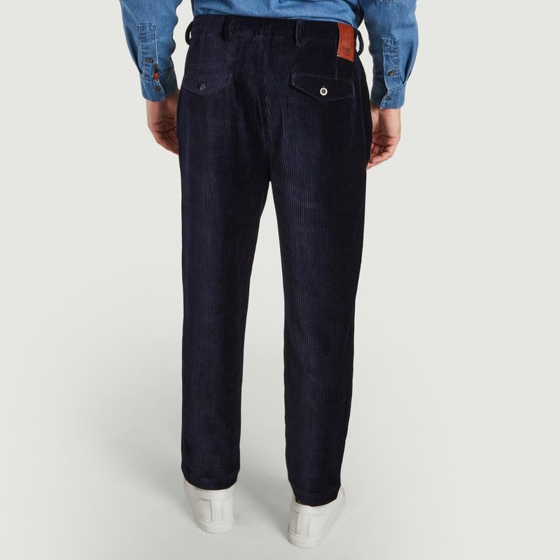 Pantalon chino droit cropped en velours côtelé Enzo - Reiko