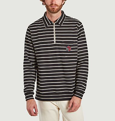 Sugden striped sweatshirt with logo pocket