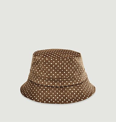 Velvet polka dots bucket hat