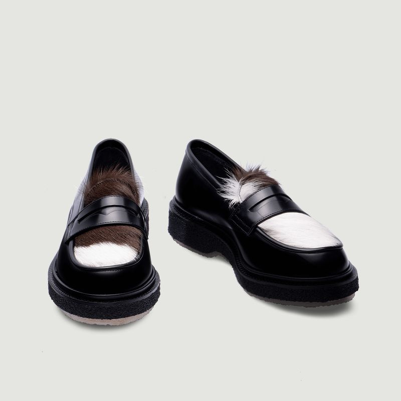 Type 05 Adieu x Très Bien leather and naturel hairs loafers - Adieu