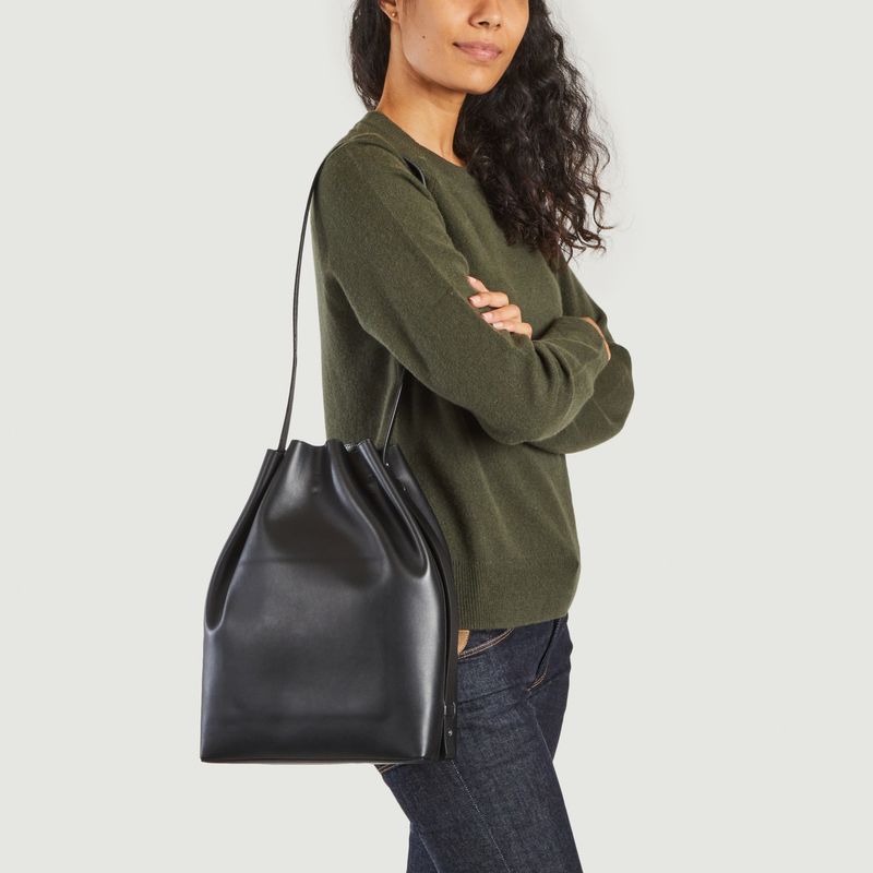 Marin Leather Bucket Bag | Black