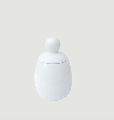 Porcelain egg cup with elastic band