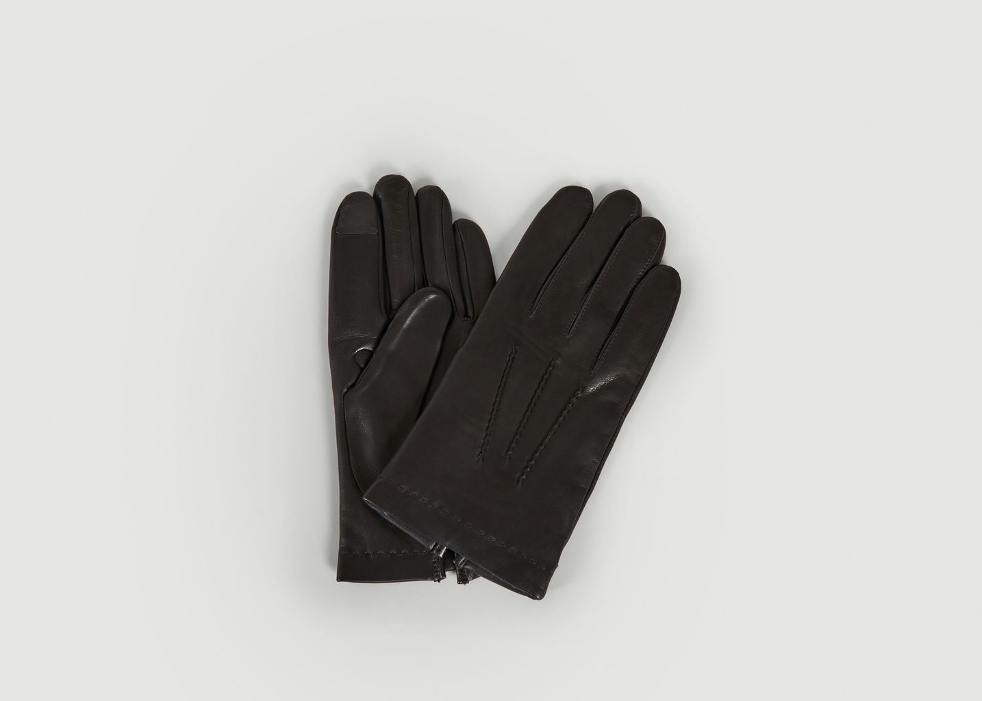 Silk lined leather tactile gloves Loïc - Agnelle