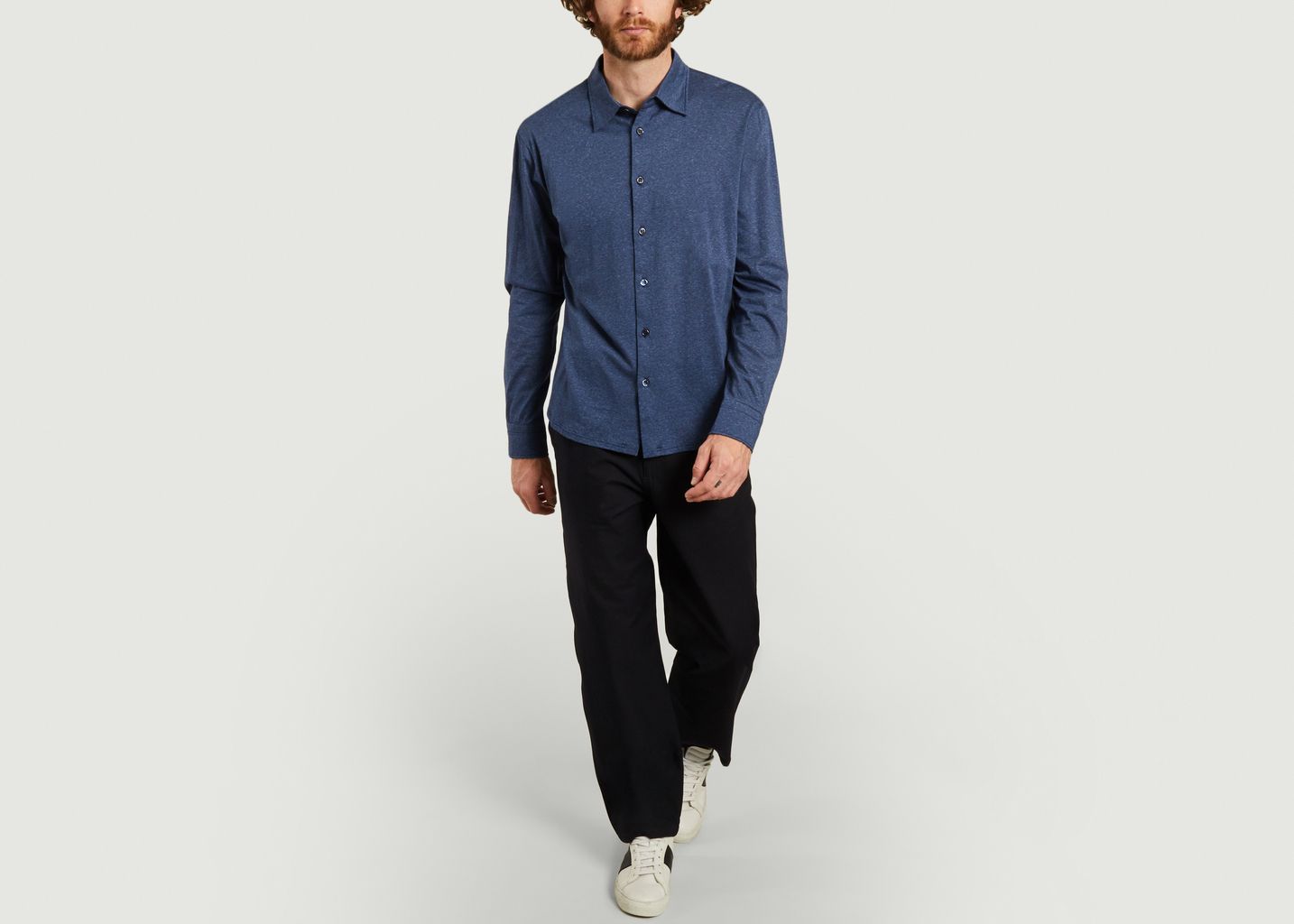 Chemise en jersey à micro rayures John - agnès b.