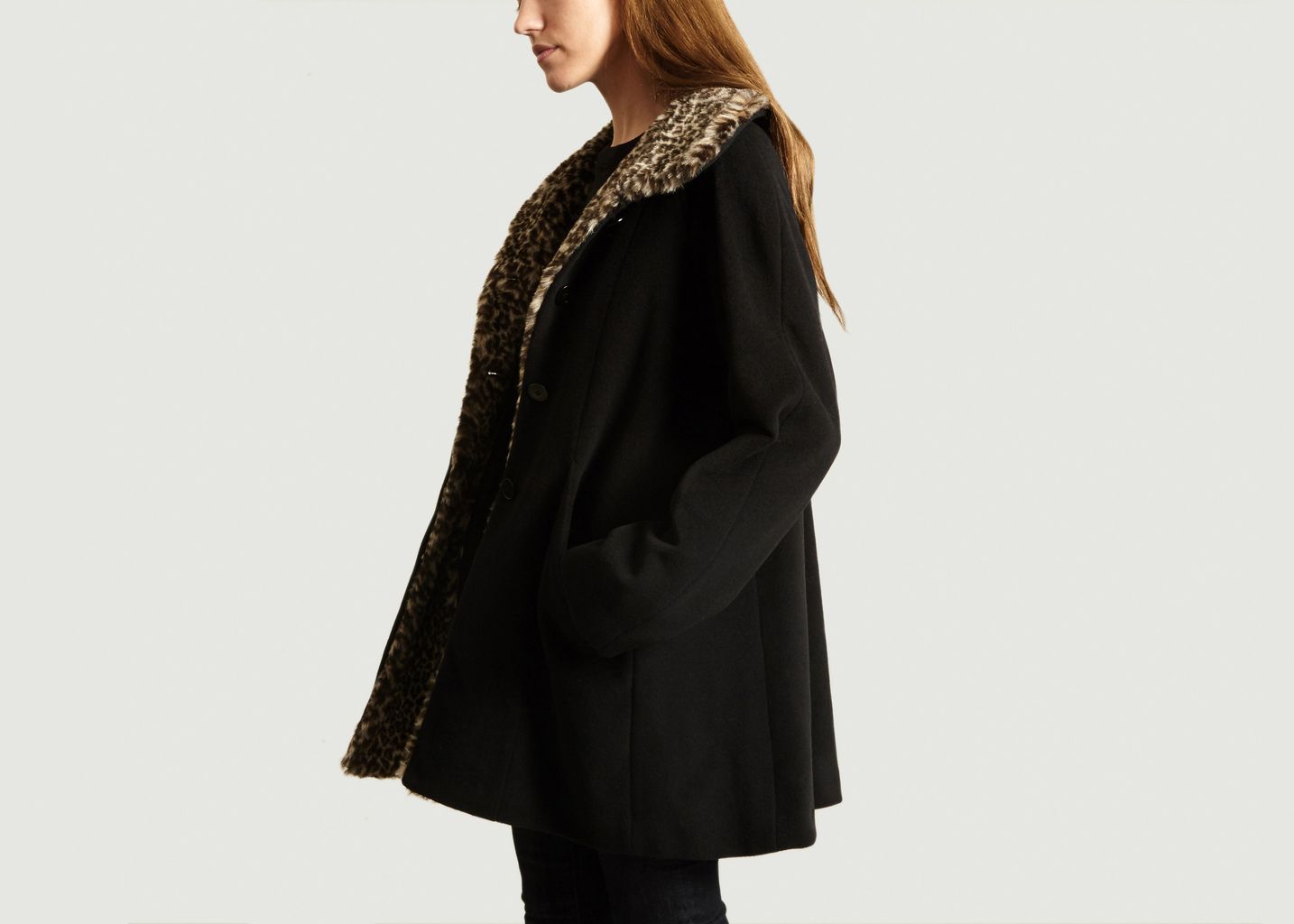 Manteau Doublé Effet Fourrure Noir agnès b. | L'Exception Manteau Doublé Effet Fourrure Noir agnès b. | L'Exception