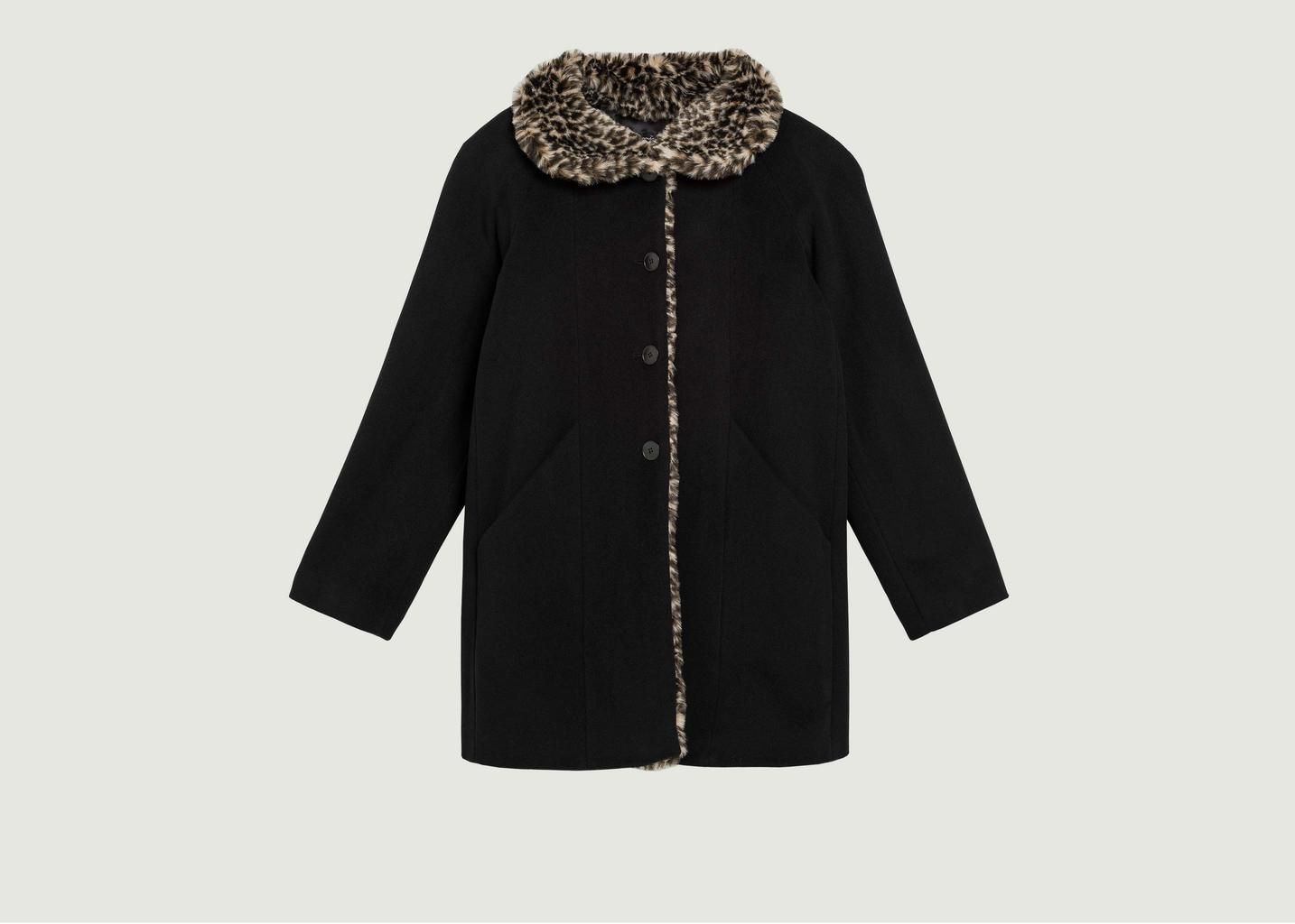 Manteau Doublé Effet Fourrure Noir agnès b. | L'Exception Manteau Doublé Effet Fourrure Noir agnès b. | L'Exception
