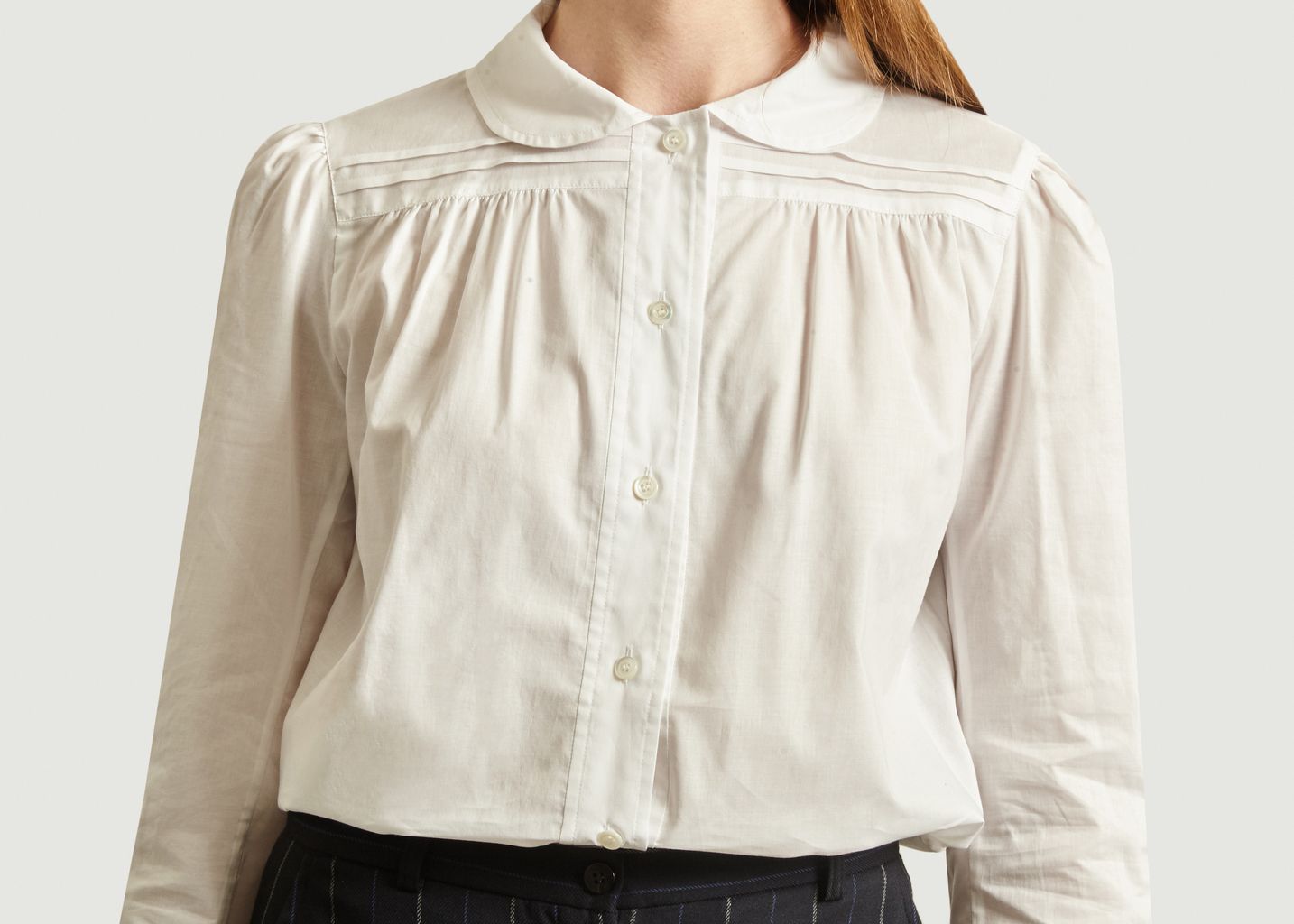 Alice cotton shirt with claudine collar - agnès b.