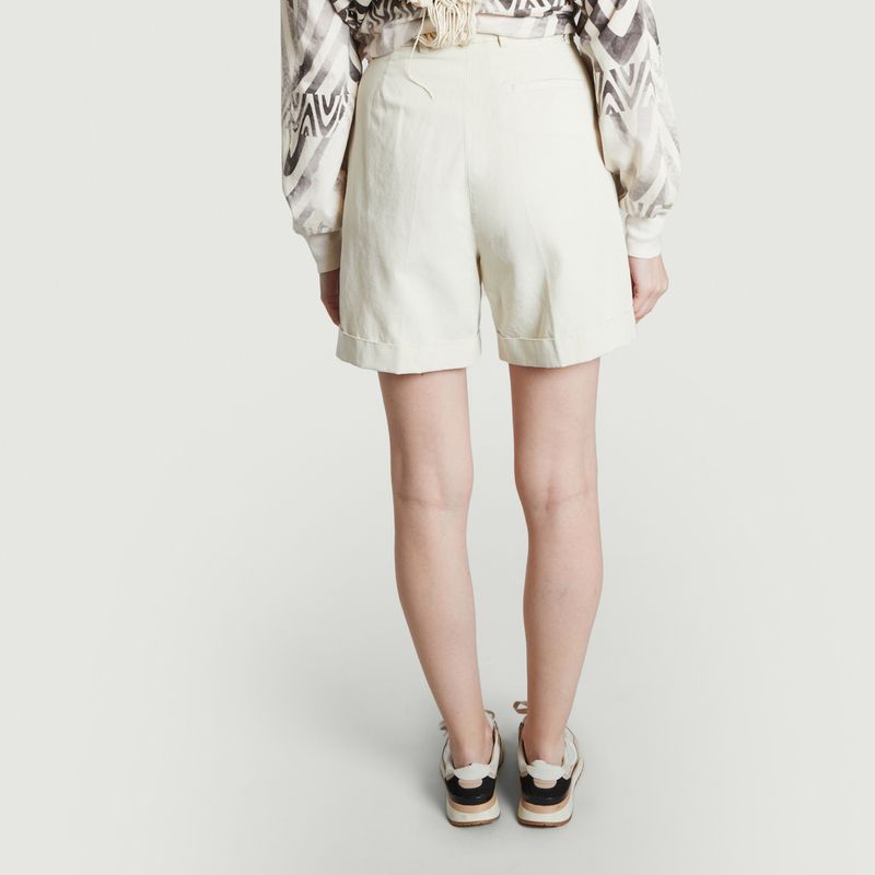 Shorts mit hoher Taille aus Baumwolle und Leinen - Aigle
