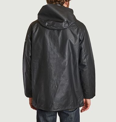 Coated mid-length jacket