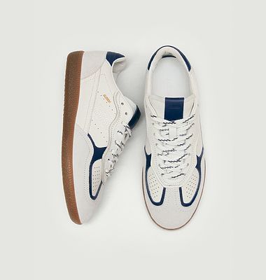Tb.490 Rife Grain White Navy Leather Sneakers