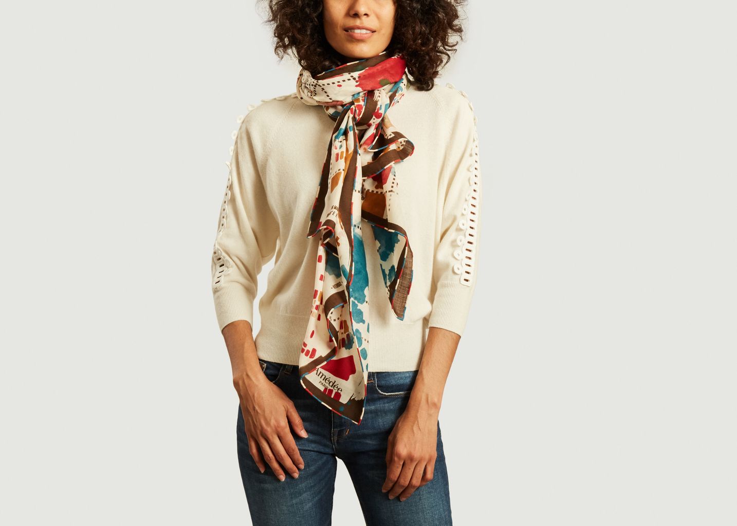 Écharpe Longue à Motif Dalmatien Pour Femme - 119x8 Cm, En Polyester Satiné, Élégante Et Polyvalente
