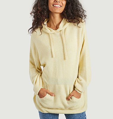 Damsville loose mid-length hooded sweater