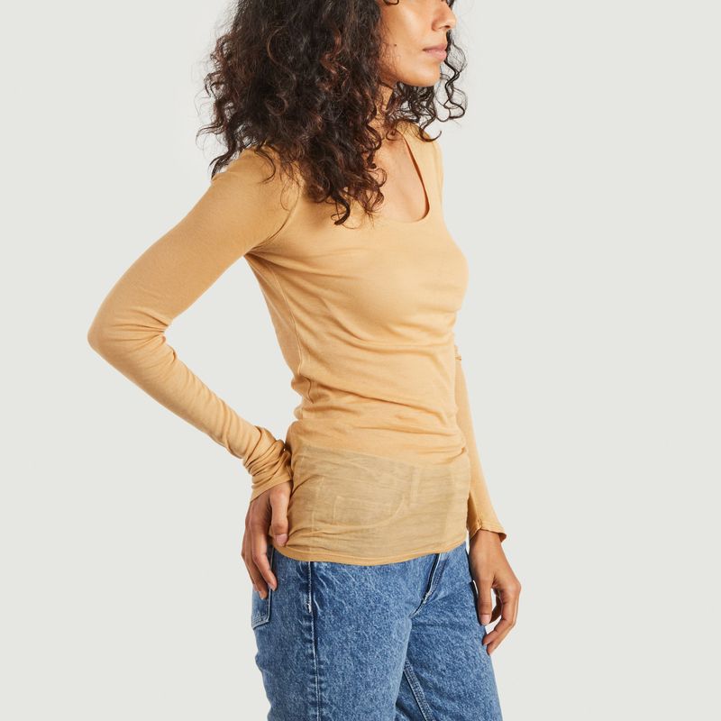 T-shirt manches longues en coton supima Massachusetts - American Vintage