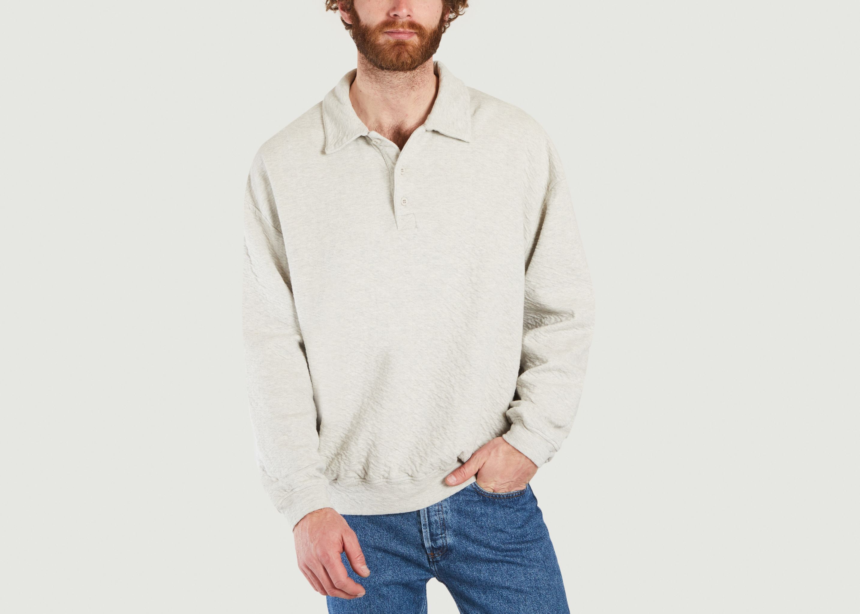 Sweatshirt Ml Kragen Polo - American Vintage