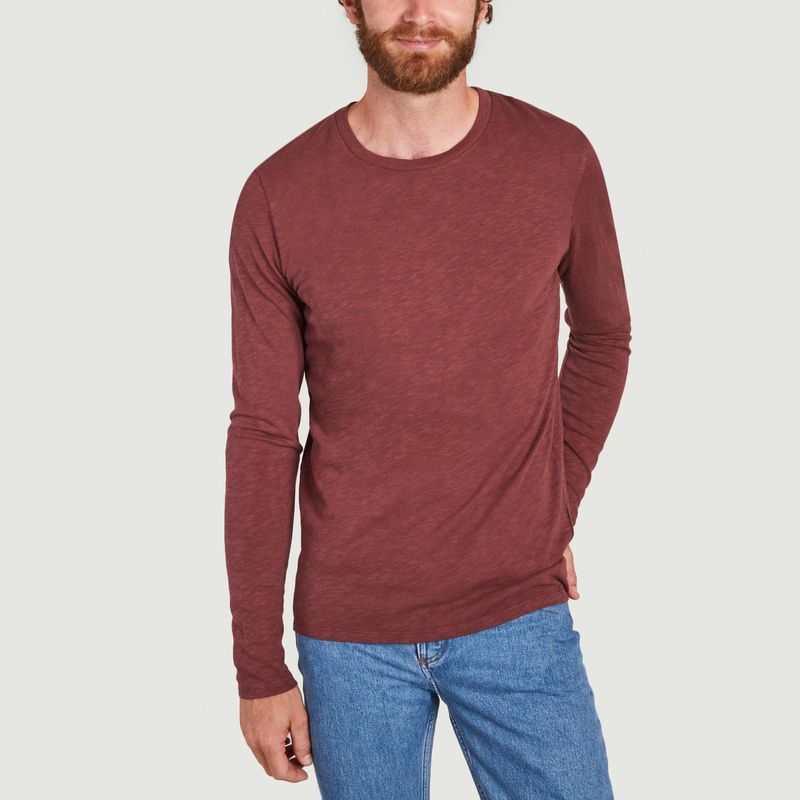 T-shirt manches longues en coton flammé Bysapick - American Vintage